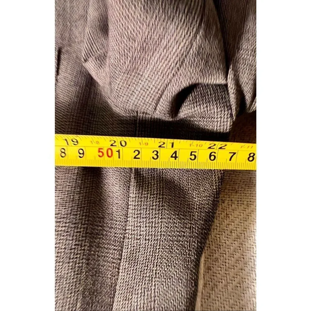 Haggar Black Label Gray Checked Wool Blend Suit Sz Jacket 44R 38/30Pants